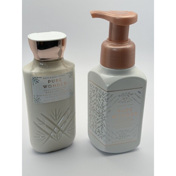 Bath & Body Works Pure Wonder Body Lotion 8 OZ and Hand Soap 8.75 oz Holiday New - Picture 1 of 8